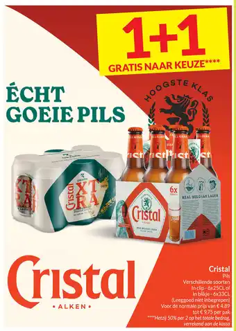 Intermarché Cristal Pils Verschillende soorten In clip - 6x25CL of In blikje - 6x33CL aanbieding