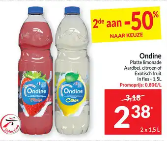 Ondine Platte limonade Aardbei, citroen of Exotisch fruit