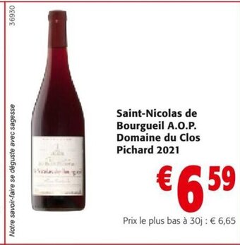 Colruyt Saint-Nicolas de Bourgueil A.O.P. Domaine du Clos Pichard 2021 aanbieding