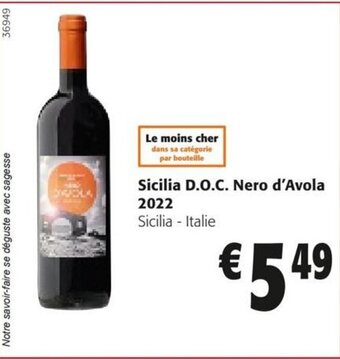 Colruyt Sicilia D.O.C. Nero d'Avola 2022 aanbieding