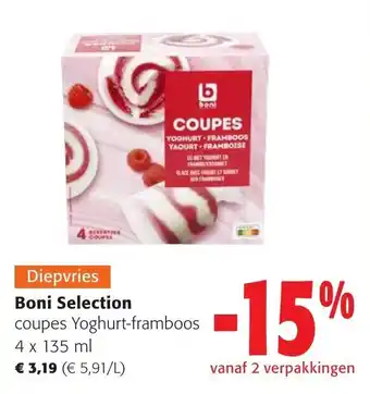 Colruyt Boni Selection coupes Yoghurt-framboos aanbieding