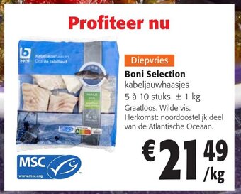 Colruyt Boni Selection kabeljauwhaasjes aanbieding