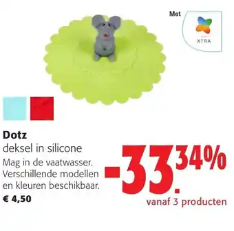 Colruyt Dotz deksel in silicone aanbieding
