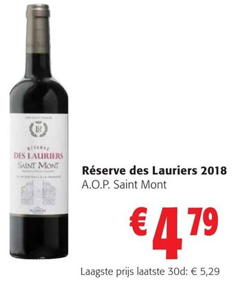 Colruyt Réserve des Lauriers 2018 aanbieding