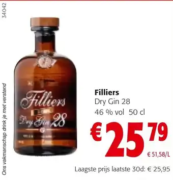 Colruyt Filliers Dry Gin 28 aanbieding
