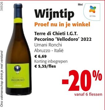 Colruyt Terre di Chieti I.G.T. Pecorino 'Vellodoro' 2022 aanbieding