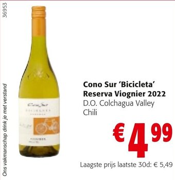 Colruyt Cono Sur 'Bicicleta' Reserva Viognier 2022 aanbieding