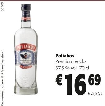 Colruyt Poliakov Premium Vodka 37,5 % vol 70 cl aanbieding