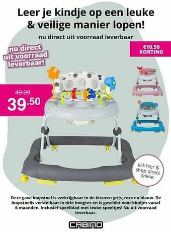 Baby & Tiener Loopstoel aanbieding