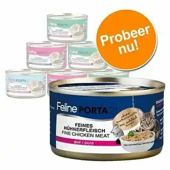 Zooplus 6x156g Feline Tonijn met Rund (graanvrij) Porta 21 Kattenvoer aanbieding