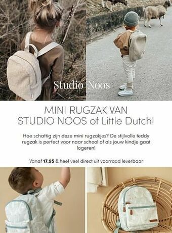 Baby & Tiener Mini rugzak van studio noos of little dutch aanbieding