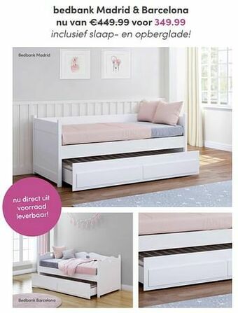 Baby & Tiener Bedbank madrid + barcelona aanbieding