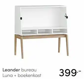 Baby & Tiener Leander bureau luna + boekenkast aanbieding