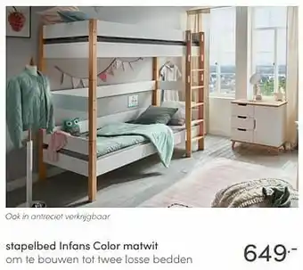 Baby & Tiener Stapelbed infans color matwit aanbieding