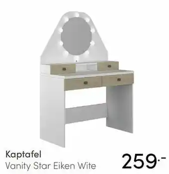 Baby & Tiener Kaptafel vanity star eiken wite aanbieding