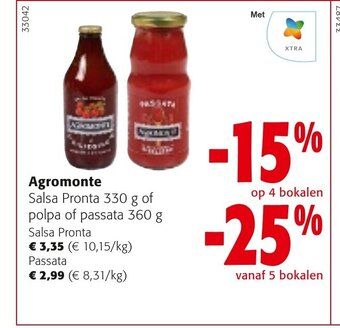 Colruyt Agromonte Salsa Pronta 330 g of polpa of passata 360 g aanbieding