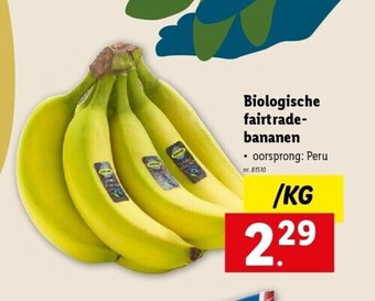 Lidl Biologische fairtradebananen aanbieding