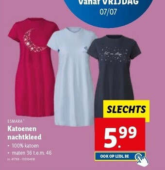 Lidl Katoenen nachtkleed aanbieding