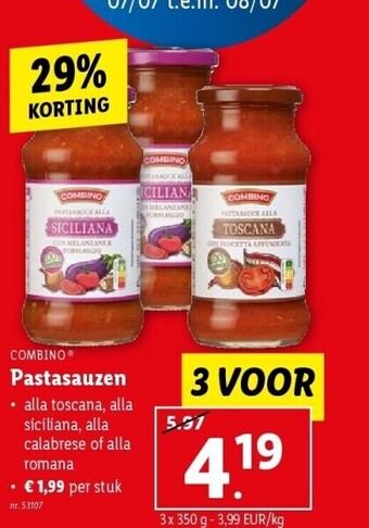Lidl Pastasauzen aanbieding