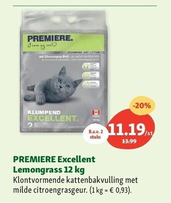 Maxi Zoo Premiere excellent lemongrass 12 kg aanbieding