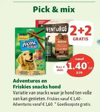 Maxi Zoo Adventuros en friskies snacks hond aanbieding