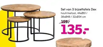 Leen Bakker Set van 3 bijzettafels dex aanbieding