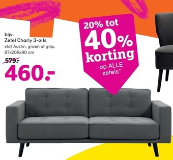 Leen Bakker Zetel charly 3-zits aanbieding