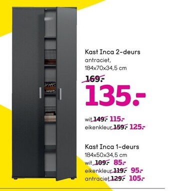 Leen Bakker Kast inca 2-deurs aanbieding