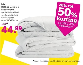 Leen Bakker Dekbed downfeel middelwarm aanbieding
