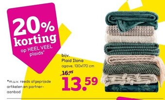 Leen Bakker Plaid ilona aanbieding