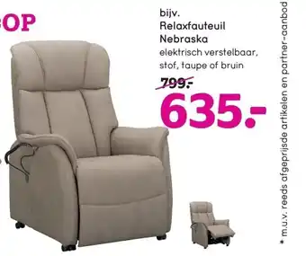 Leen Bakker Relaxfauteuil nebraska aanbieding