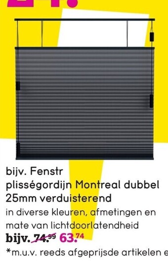 Leen Bakker Fenstr plisségordijn montreal dubbel 25mm verduisterend aanbieding