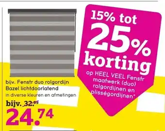Leen Bakker Fenstr duo rolgordijn bazel lichtdoorlatend aanbieding