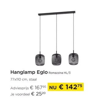 Molecule Hanglamp eglo romazzina hl/3 aanbieding