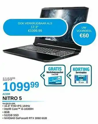 AUVA Acer nitro 5 nh.qb2eh.005 aanbieding