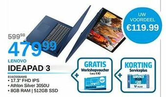 AUVA Lenovo ideapad 3 81w2008amb aanbieding