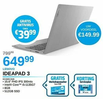 AUVA Lenovo ideapad 3 82h800v3mb aanbieding