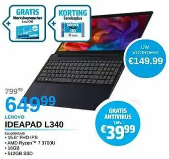 AUVA Lenovo ideapad l340 81lw00kumb aanbieding