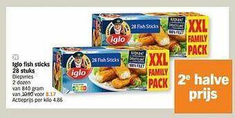 Albert Heijn Iglo fish sticks aanbieding