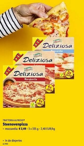 Lidl Steenovenpizza mozzarella aanbieding