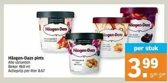 Albert Heijn Häagen-dazs pints aanbieding