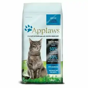 Zooplus 2x6kg Adult Zeevis met Zalm Applaws Kattenvoer aanbieding