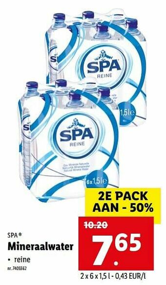 Lidl Mineraalwater aanbieding