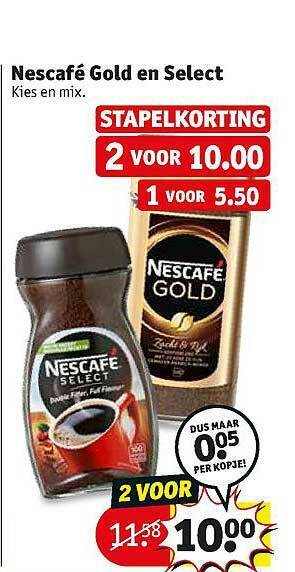 Kruidvat Nescafe Gold En Select aanbieding