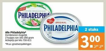 Albert Heijn Alle philadelphia aanbieding