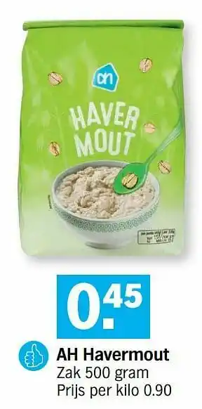 Albert Heijn Ah havermout aanbieding