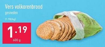 ALDI Vers volkorenbrood aanbieding