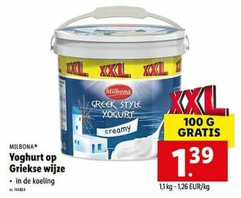 Lidl Yoghurt op griekse wijze aanbieding