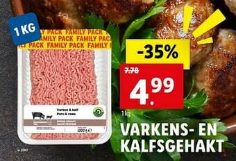 Lidl Varkens- en kalfsgehakt aanbieding