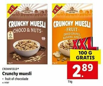 Lidl Crunchy muesli aanbieding